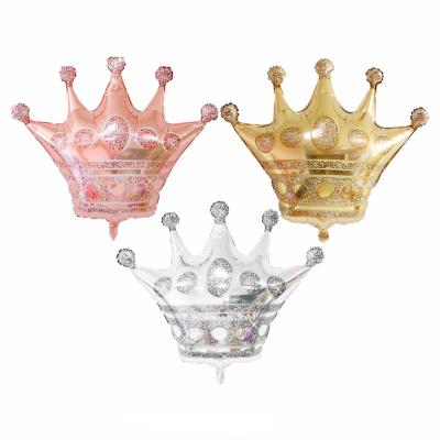 China S/M/L Size Luxury Gold Rose Gold Silver Crown Foil Balloons For Happy Birthday Or Wedding Party Decoration for sale