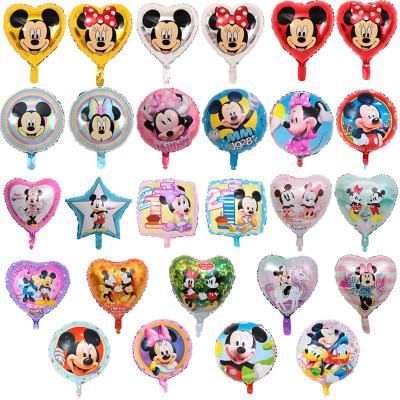 China Wholesale High Quality Luxury Mickey Minnie Shape Globes Helium Birthday Party Decoration Kids Toys Foil Balloons Round 18 Inch for sale