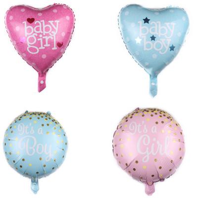 China Luxury 18 Inch Baby Boy Baby Foil Balloons Around Helium Balloon For 1st Birthday Party Baby Shower Decoration for sale