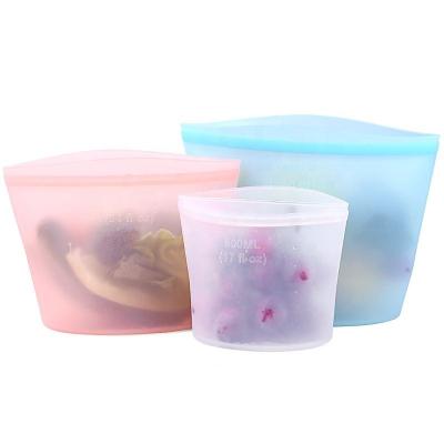 China Minimalist Reusable Large Silicone Food Safe Storage Freezer Bag For Food Storage for sale