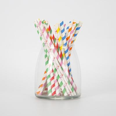 China Durable Splendid Biodegradable Disposable Multicolor Striped Opp Bag Paper Straws For Restaurant Party (1 carton=10000pcs) for sale