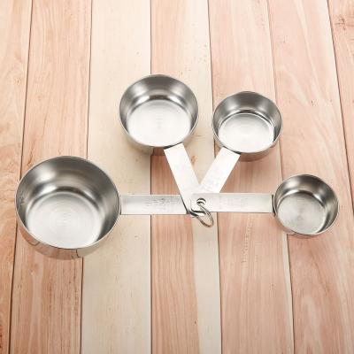 China New Fancy Stainless Steel Viable 4 Piece 6x3.5x2.5inches Non-Stick Metal Measuring Cups for sale