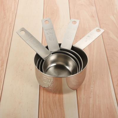 China Viable 4 Piece 6x3.5x2.5inches Stainless Steel Stunning Non-Stick Metal Measuring Cups for sale