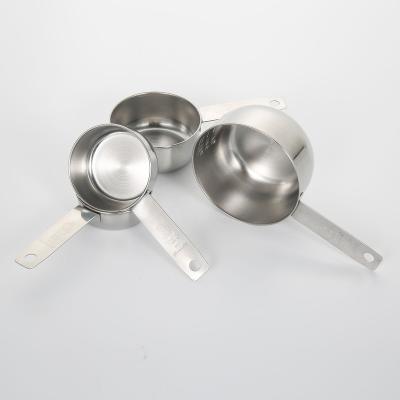 China Super Viable 4 Pieces 6x3.5x2.5inches Stainless Steel Non-Stick Metal Measuring Cups for sale