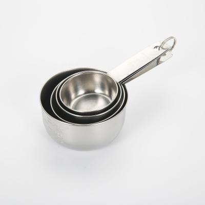 China Splendid Viable 4 Pieces 6x3.5x2.5inches Stainless Steel Non-Stick Metal Measuring Cups for sale