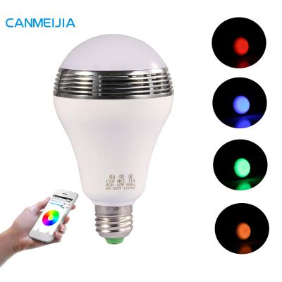 China 12W E27 disco music player speaker bulb bombilla residential colorful intelligent RGB Smart Wifi led bulb, music light bulb for sale