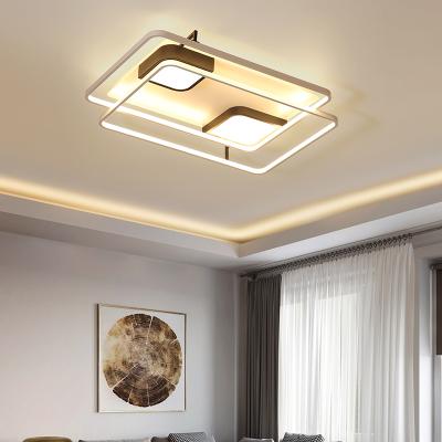 China Ultrathin Vintage Black Lamp Led Black Gold Lamparas De Techo Fancy Square Ceiling Lamp Fixtures Hotel Room Ceiling Lights For Home for sale