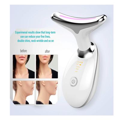 China Wholesale USB Charging 3 Colors LED Photon Therapy Neck And Face Lifting Tool Private Beauty Machine For Women for sale