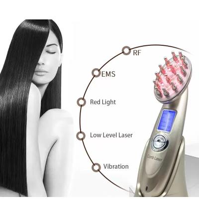 China Professional Hair Growth Laser Comb Red Led Light Therapy Combs Rf Ems Scalp Relax Massager Hair Scalp Massage Comb for sale