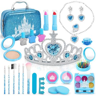 China Eco-friendly Non-Toxic Girls Kids Makeup Bag Sets For Girls Washable Cosmetics Kit Pretend Set Cosplay for sale