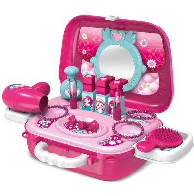 China Imagination Pretend To Role Play Jewelry Kit For Girls Toy Set 2 In 1 Princess Beauty Makeup Bag Kids Toys Preschool Gifts for sale