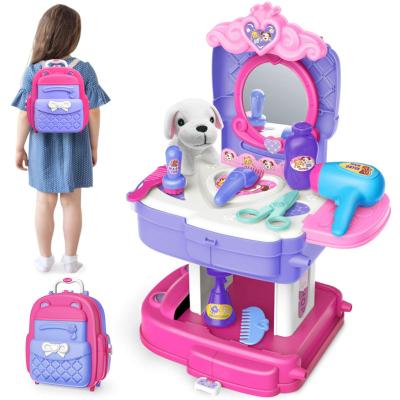 China Environmental Material Children Control Toy Puppy Feeding Puppy Dog Education Role Play With Backpack Vet Case for sale