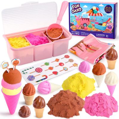 China Funny Sand Beach Toy Ice Cream Play Toys For Kids Summer Water Play Set Plastic Ice Cream Cone Sand Beach Toy for sale