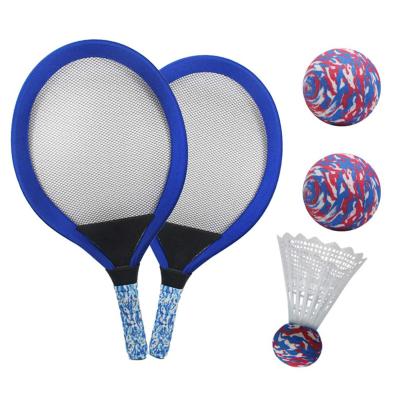 China Non-Toxic Kids Racket Set Of 5 With Badminton Tennis Balls Toys Outdoor Ball Game Beach Sports for sale