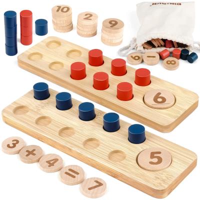 China Eco-Friendly Material Montessori Toys Counting Wooden Pegs Toys Math Games Addition And Subtractionfor 3 4 5 6 Year Old Boys And Girls for sale