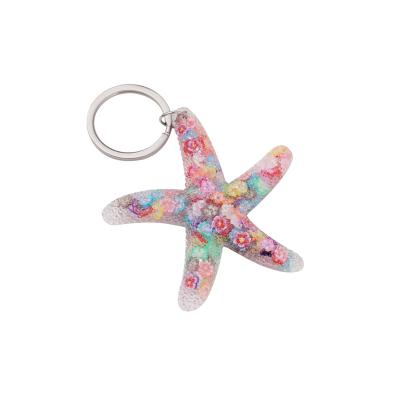 China The accessories/gift/etc tourism gift keychains ocean starfish pendant. Wholsale customized 3d resin keychain for sale