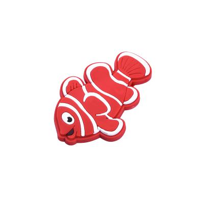 China Durable Wholesale Custom Creative Happy Fish Series Home Decoration 3D Souvenir PVC Soft Glue Fridge Magnet for sale