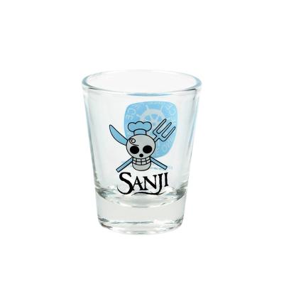 China New Classic/Postmodern Custom Wholesale Logo Hot Selling Gift High Quality Cartoon Printing Wine Glass Flag Printing Small Spirit Glass A Shot Glass for sale