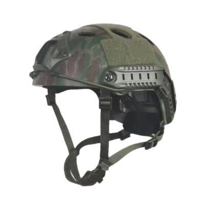 China QUICKLY camouflage color new woodland QUICK tactical helmet has holes for sale