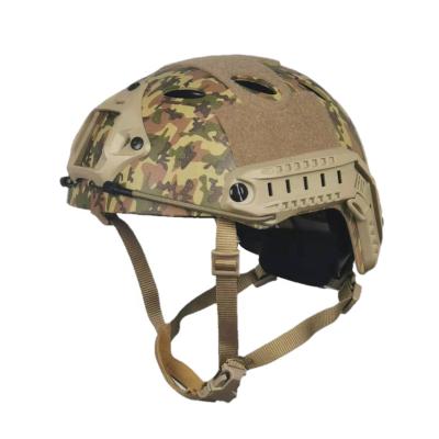 China FAST new earth camouflage color FAST tactical helmet has holes for sale