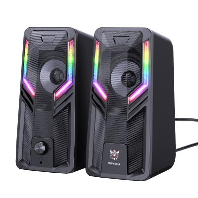 China Wireless Colorful Led RGB Light Up Cable Usb 3.5mm Jack Power Multimedia Desktop Speaker For Computer Game PC Notebook for sale