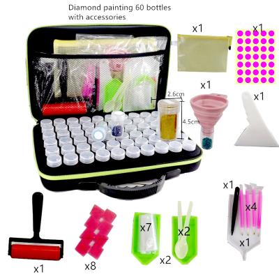 China Chinese Exports Large-Capacity American Style Diamond Painting Particle Storage Box 60 Grid Manicure Nail Tool Storage Bag for sale