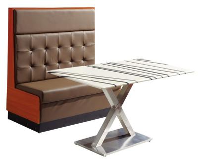 China Modern Customized Booth Design Leather Seating Sofa For Cafe And Restaurant for sale