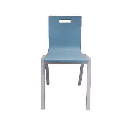 China High Quality Modern School Chair With Competitive Price Bend Wood Leg And HPL Iron Wholesale Chair Without Armrest for sale