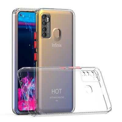 China Shockproof Hit Colors Keys Button Cystal Transparent Clear TPU Slim Phone Case For Infinix Smart Hot Note 11i 11s 10i 10T 11 Games 5 6 Pro for sale