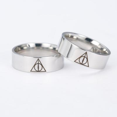 China European and American Classic Hiphop Titanium Ring Triangle Ring Harry Potter Movies Steel Ring for sale