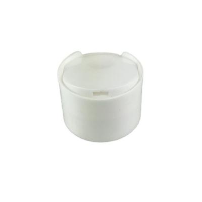 China Non Spill 24mm White Plastic Double Wall Disc Top Cap For Cosmetic Bottle Wholesale for sale