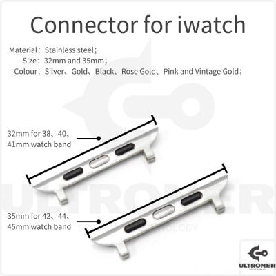 China Reliable Best Price Stainless Steel Adapter Connector For Apple Watch 7 6 5 4 3 2 1 Se Band Strap Adapters For Iwatch 38-45mm for sale