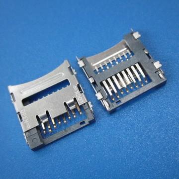 China micro pcb SD push sim card connector 8pin smt，mini sd card socket for sale