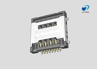 China SIM Connectors, SIM Card Connectors, 2FF mini SIM Compatible Card, 8 Position, 2.54mm [.1in] Centerline for sale