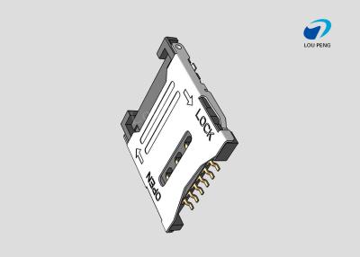 China SIM Connectors, SIM Card Connectors, 2FF mini SIM Compatible Card, 6 Position, 2.54mm [.1in] Centerline,SMT for sale