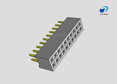 China Female header, PCB Mount Receptacle, Vertical, Board-to-Board, 20 Position, 2.54mm Pitch, Shrouded, Gold Flash, DIP for sale