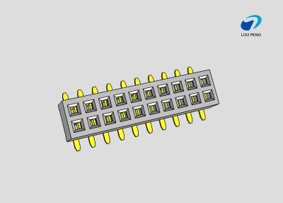 China Female header, PCB Mount Receptacle, Vertical, Board-to-Board, 2X10 Position, 1.27mm Pitch, Shrouded, Gold Flash, SMD for sale