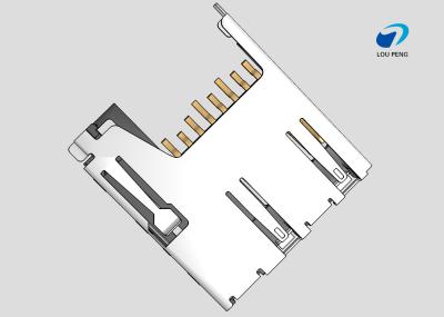 China SD Card Connectors, Secure Digital Compatible Card, 8 Position, Surface Mount, Right Angle for sale