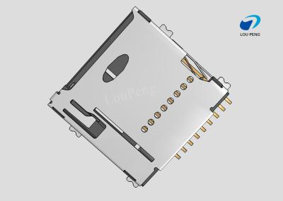 China SD Card Connectors, Secure Digital Compatible Card, 9 Position, Surface Mount, Right Angle for sale