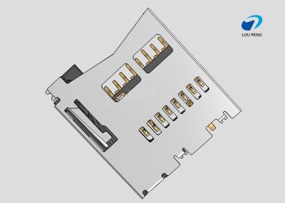 China SD Card Connectors, Secure Digital Compatible Card, 8 Position, Surface Mount, Right Angle for sale