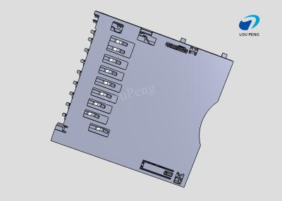 China SD Card Connectors, Secure Digital Compatible Card, 9 Position, Surface Mount, Right Angle for sale