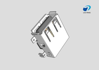 China USB connector 2.0 4PIN AF 90 °  BOTH SIDES FIXED PIN IS STRAIGHT AND SMD FOOT for sale