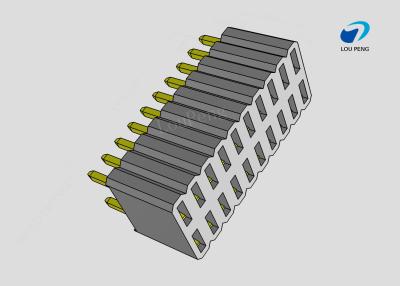 China Female header, PCB Mount Receptacle, Vertical, Board-to-Board, 2x10Pin, 0.8mm Pitch, double row, Gold Flash, DIP, 180° for sale