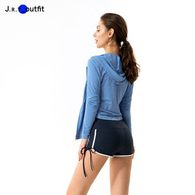 China Custom Made Fitness Jacket Breathable Slim Design Skin-Friendly Slim Women Long Sleeve Yoga Tops for sale