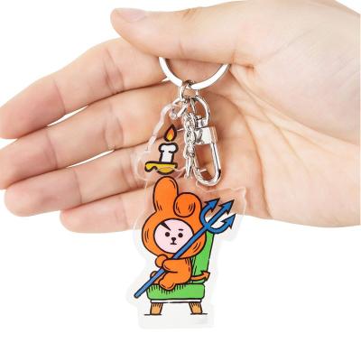 China Sublimation Arlicy Environmental Friendly Hot Selling Keychains Mounted Sample Round Charms Holder Custom Double Sided Acrylic Key Chain Shaker for sale