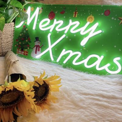 China 2022 Creative Customization of Central Statistical Institute SRY SIGN Design Merry Christmas Theme Neon Sign Letters for sale