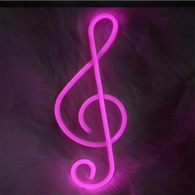 China Buildings Acrylic Sign and Flex LED Neon Lights Pink Color Guitar Shape Neon Light Logo for Dance Party Music and Guitar Custom Neon Sign for sale