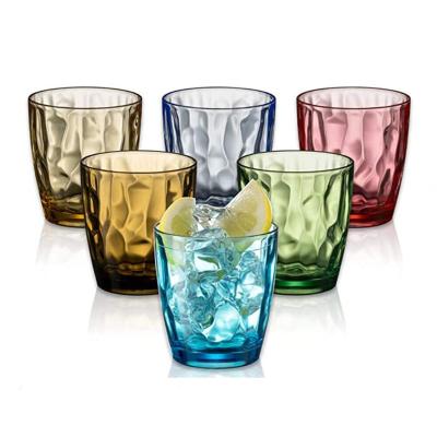 China UNBREAKABLE Plastic Drinking Glasses SET of 6, Colored Plastic Glasses, Acrylic/Tritan, BPA Free for sale