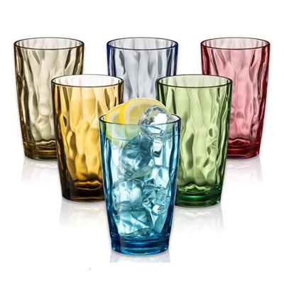 China Unbreakable for Beach and Home Wine Drinking, Colorful Drink Glass Plastic Tumbler, Set of 6pcs per Pack for sale