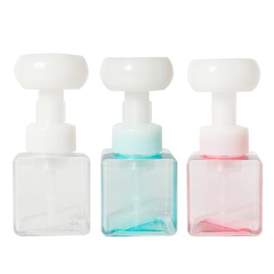 China Personal Care Hand Sanitizer Bottle Petal Shape Foam Pump Bottle 250ml PETG Foaming Liquid Hand Soap Separate Foaming Plastic Bottling for sale